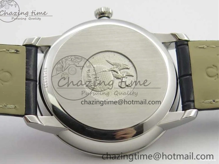 1218 Timeless De Ville Prestige Real PR SS ZF 1:1 Best Edition Gray Dial Blue Markers on Blue Leather Strap MIYOTA 7936